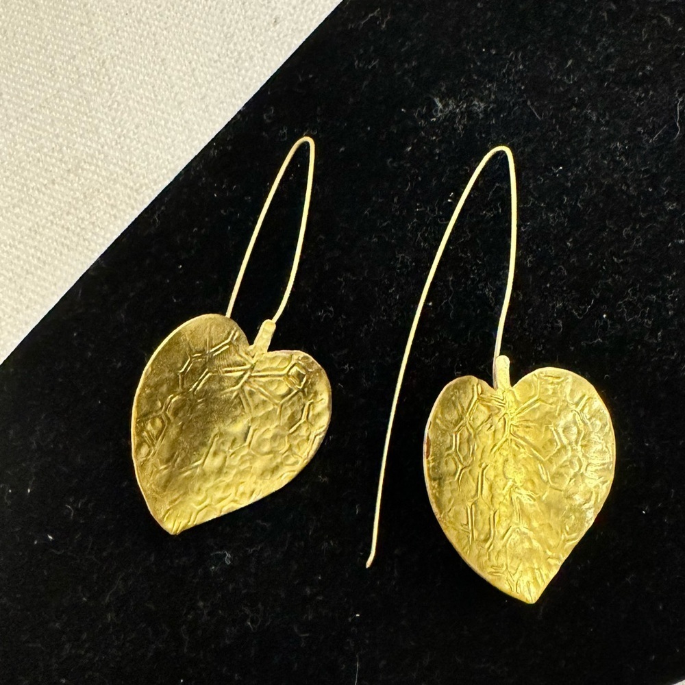 VINTAGE LEAF EARINGS HANDMADE - Picture 15 of 15